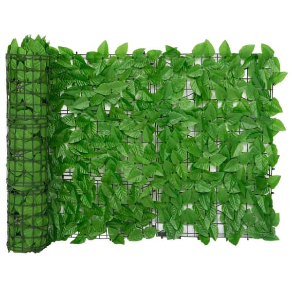 vidaXL Balkongskjerm med grønne blader 400x75 cm
