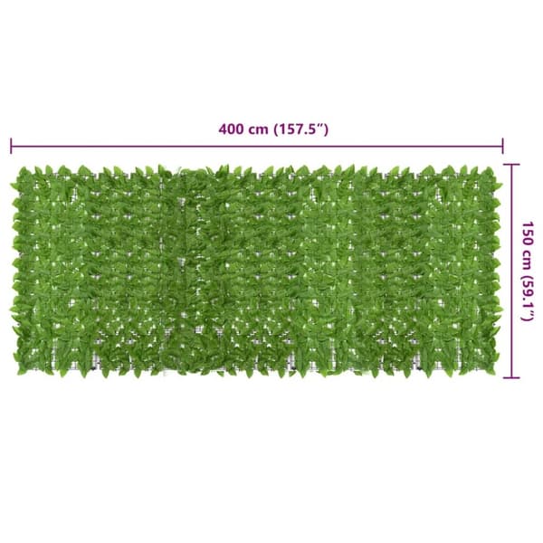 vidaXL altanafskærmning 400x150 cm grønne blade