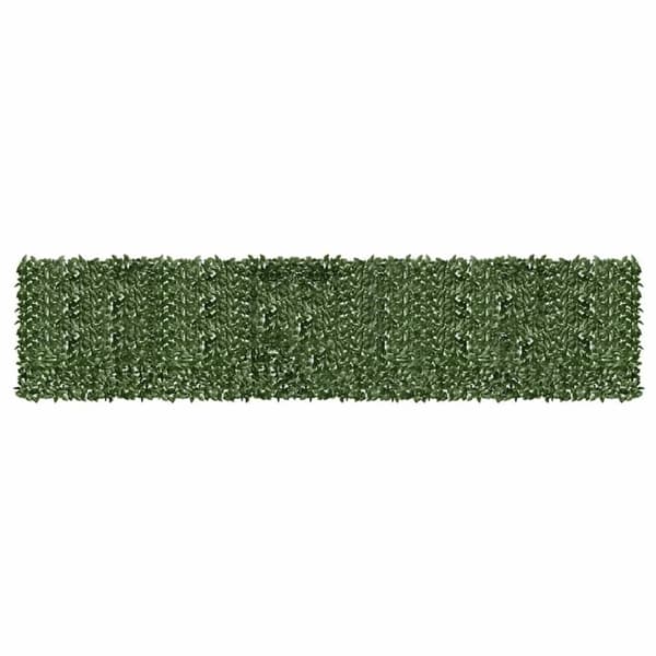 vidaXL Parvekkeen suoja tummanvihreillä lehdillä 600x150 cm