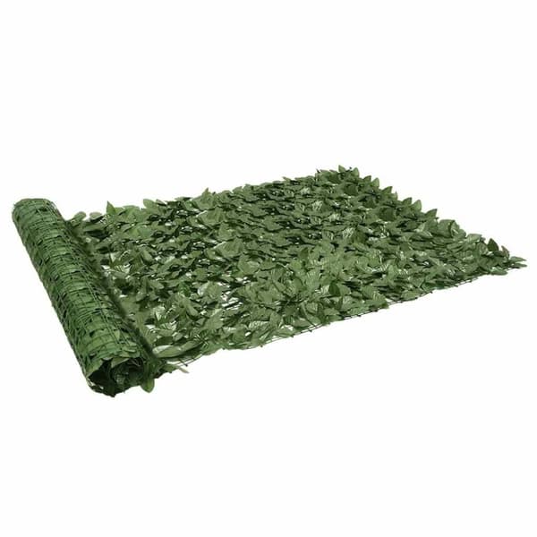 vidaXL Parvekkeen suoja tummanvihreillä lehdillä 600x150 cm