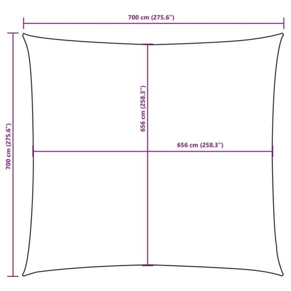 vidaXL Solseil oxfordstoff firkantet 7x7 m terrakotta