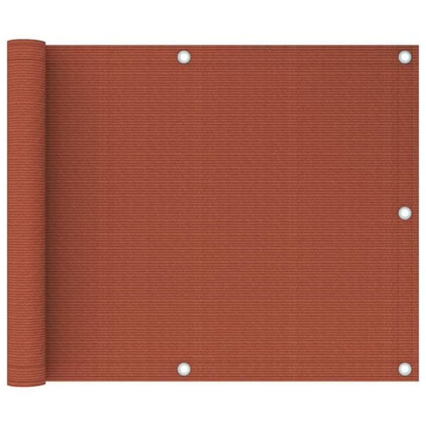 vidaXL altanafskærmning 75x600 cm HDPE terrakotta