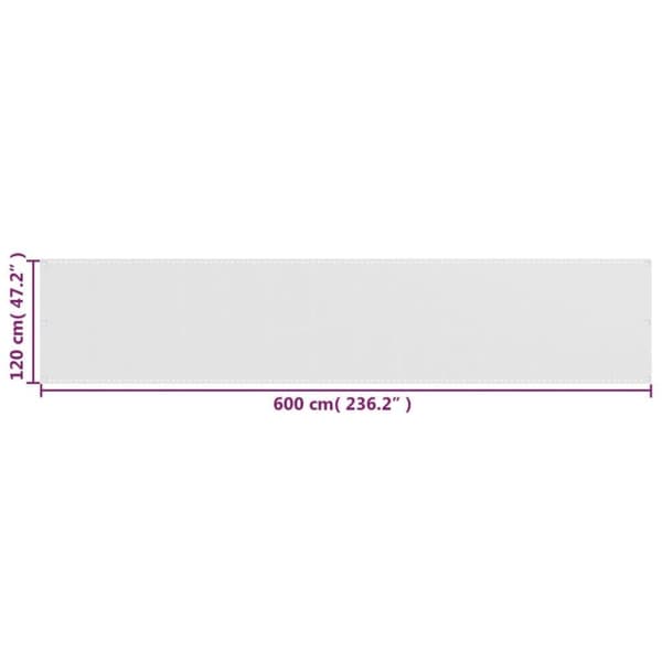 vidaXL altanafskærmning 120x600 cm HDPE hvid