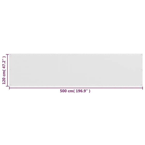 vidaXL altanafskærmning 120x500 cm HDPE hvid