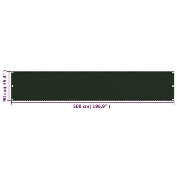 vidaXL altanafskærmning 90x500 cm HDPE mørkegrøn