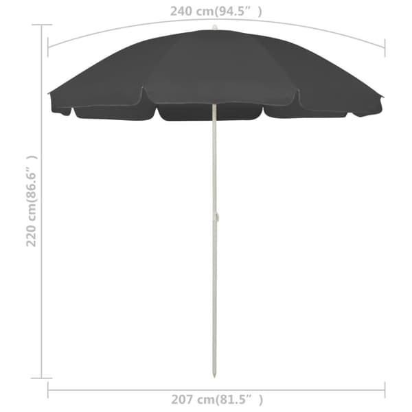 vidaXL Rantavarjo antrasiitti 240 cm