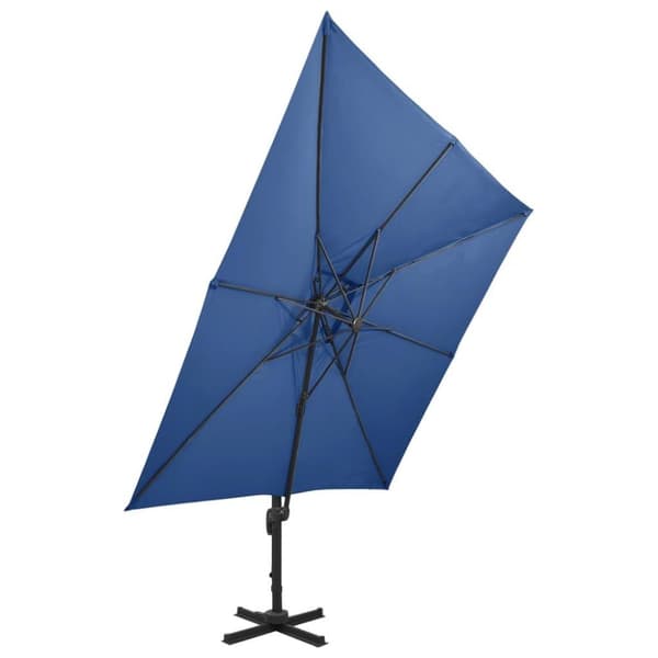 vidaXL Hengende hageparasoll med dobbel topp 300x300 cm sand