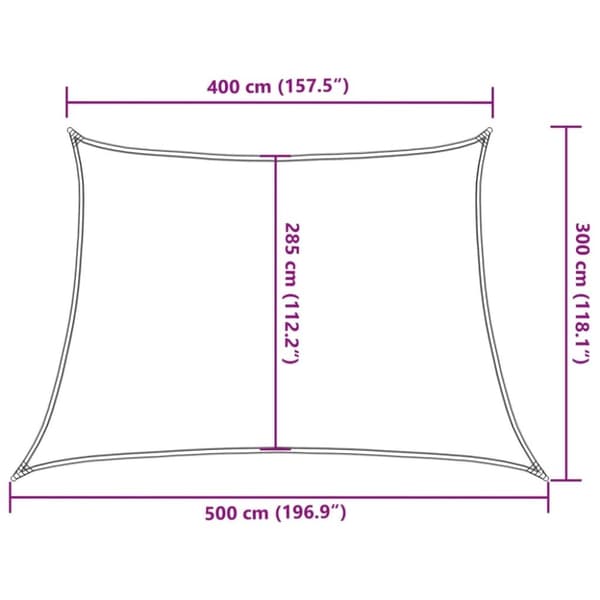 vidaXL Solseil 160 g/m² rød 4/5x3 m HDPE