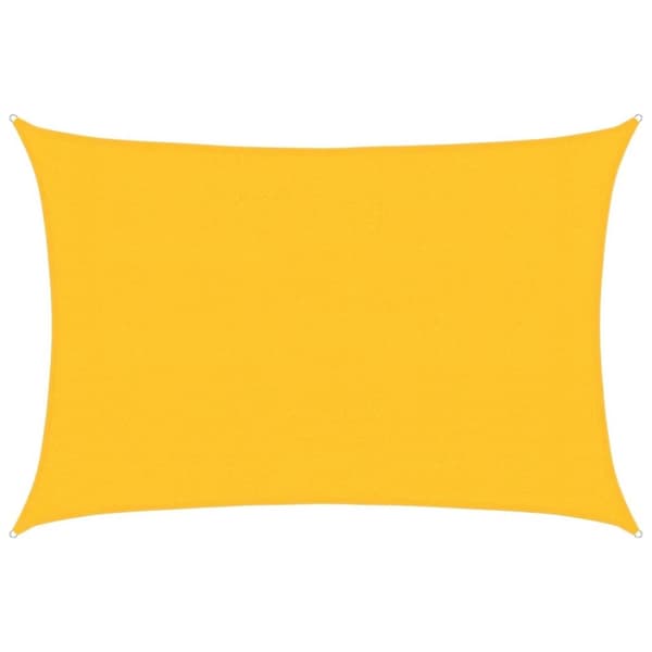 vidaXL Solseil 160 g/m² gul 3x5 m HDPE
