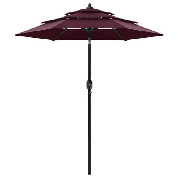 vidaXL parasol med aluminiumsstang i 3 niveauer 2 m bordeaux