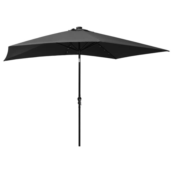 vidaXL parasol med stålstand og LED-lys 2x3 m antracitgrå