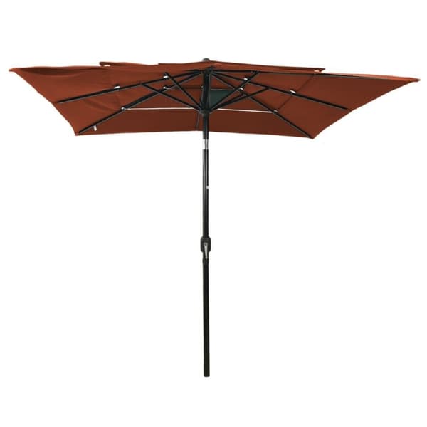 vidaXL 3-tasoinen aurinkovarjo alumiinitanko terrakotta 2,5x2,5 m
