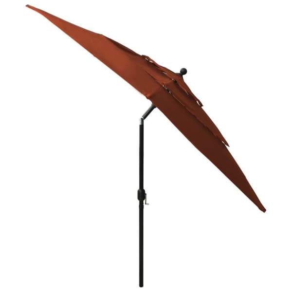 vidaXL 3-tasoinen aurinkovarjo alumiinitanko terrakotta 2,5x2,5 m
