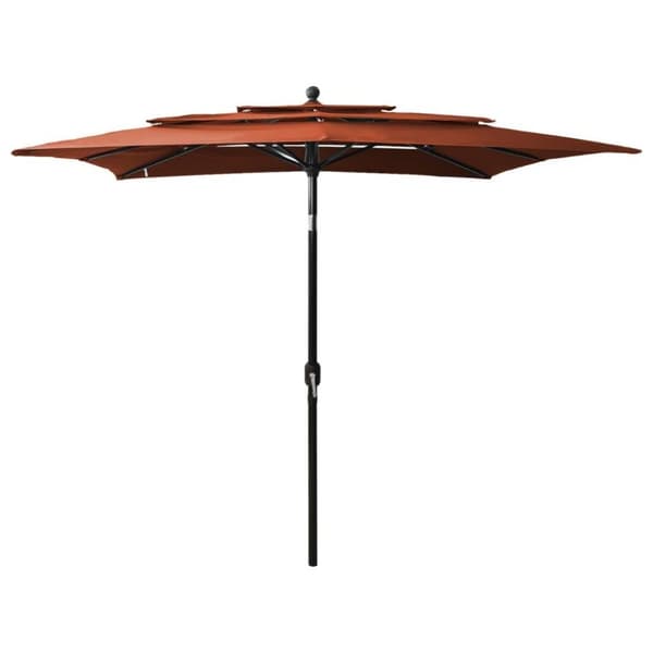 vidaXL 3-tasoinen aurinkovarjo alumiinitanko terrakotta 2,5x2,5 m