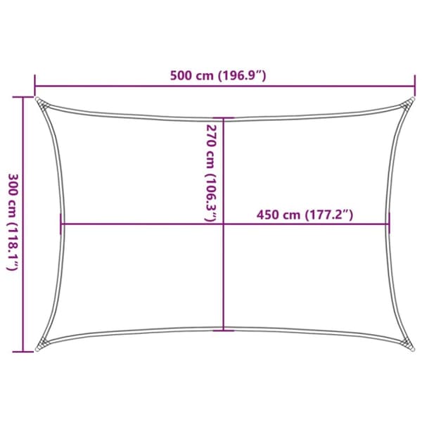 vidaXL Solsegel 160 g/m² svart 3x5 m HDPE