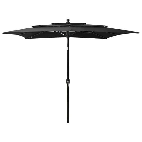 vidaXL Parasoll med aluminiumsstang 3 nivåer 2,5x2,5 m svart