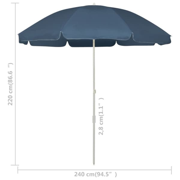 vidaXL Strandparasoll blå 240 cm