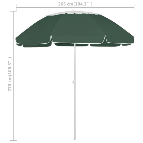 vidaXL Strandparasoll Hawaii grønn 300 cm