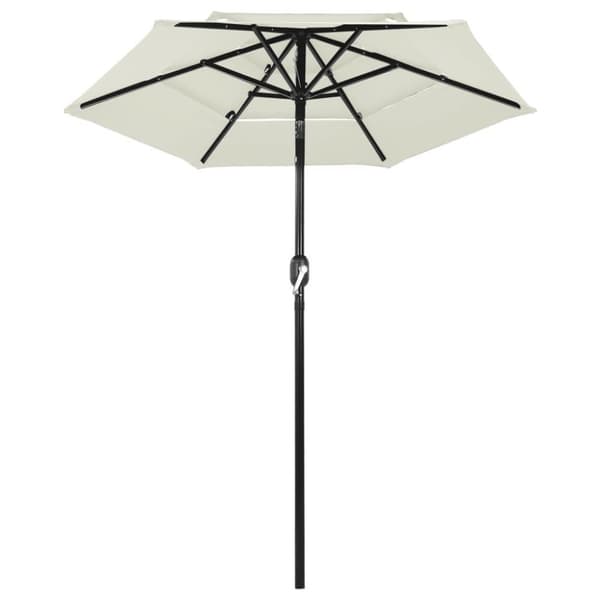 vidaXL parasol med aluminiumsstang i 3 niveauer 2 m sandfarvet
