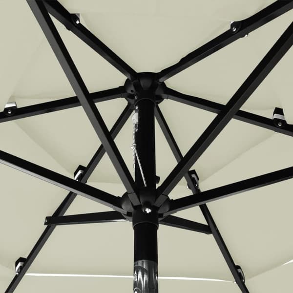 vidaXL parasol med aluminiumsstang i 3 niveauer 2 m sandfarvet