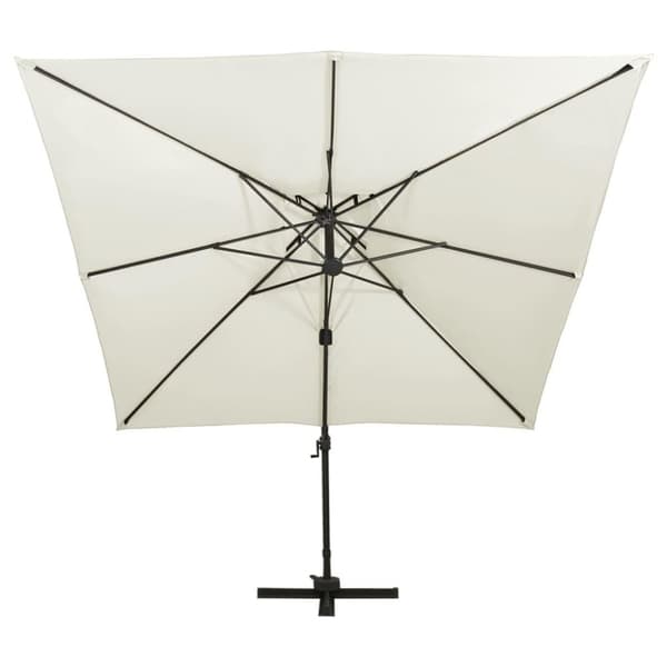 vidaXL hængeparasol med dobbelt top 300x300 cm sandfarvet
