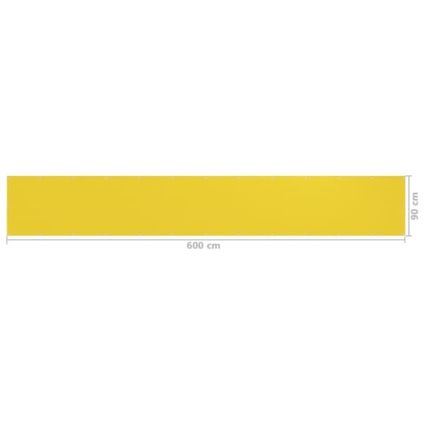 vidaXL Balkongskjerm gul 90x600 cm HDPE
