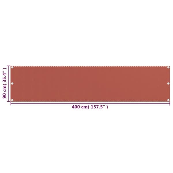 vidaXL Balkongskjerm terrakotta 90x400 cm HDPE