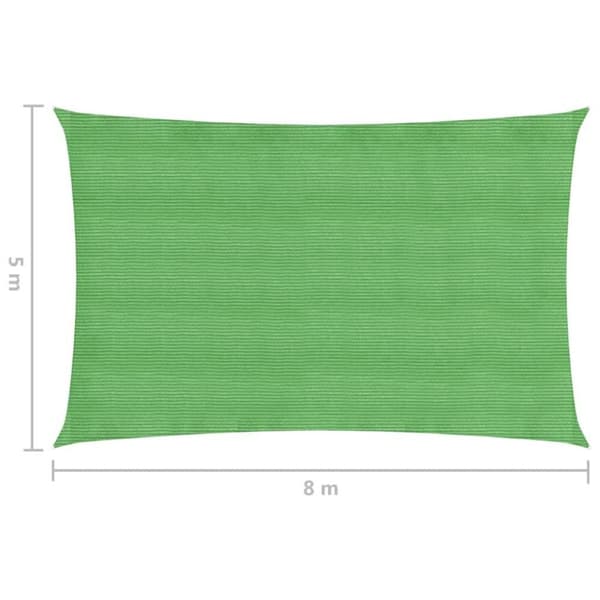vidaXL Solsegel 160 g/m² ljusgrön 5x8 m HDPE