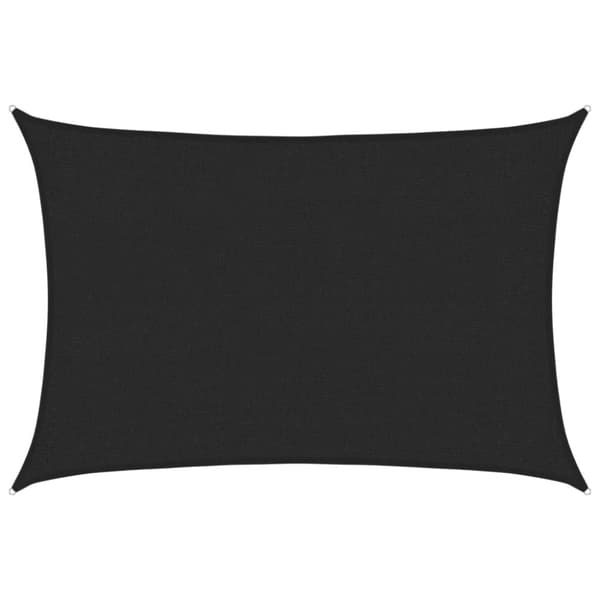 vidaXL Solseil 160 g/m² svart 2x3 m HDPE