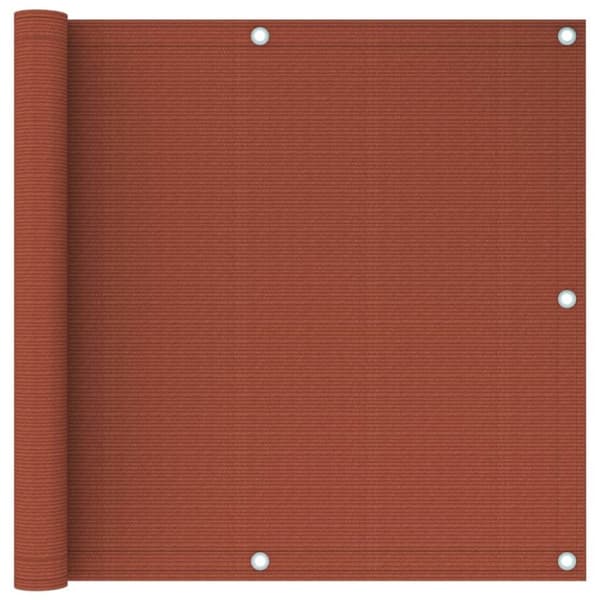 vidaXL Parvekkeen suoja terrakotta 90x400 cm HDPE