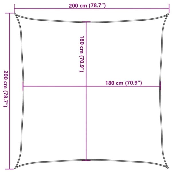 vidaXL solsejl 2x2 m 160 g/m² HDPE rød