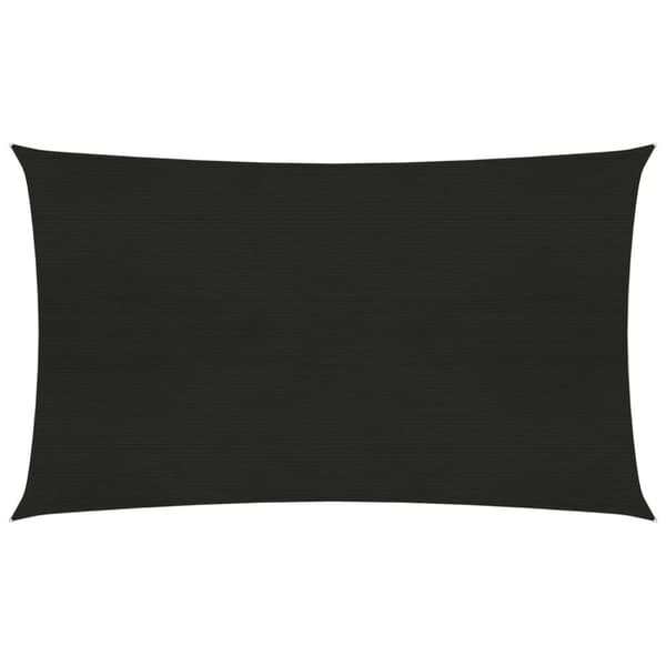 vidaXL Solseil 160 g/m² svart 2x5 m HDPE