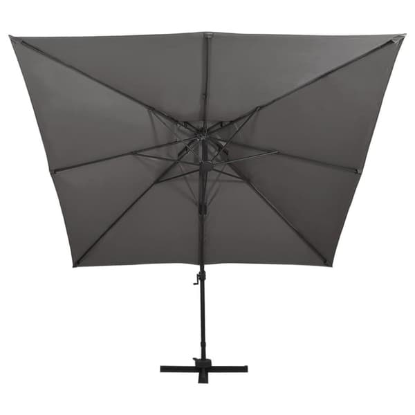 vidaXL Hengende hageparasoll med dobbel topp 250x250 cm antrasitt
