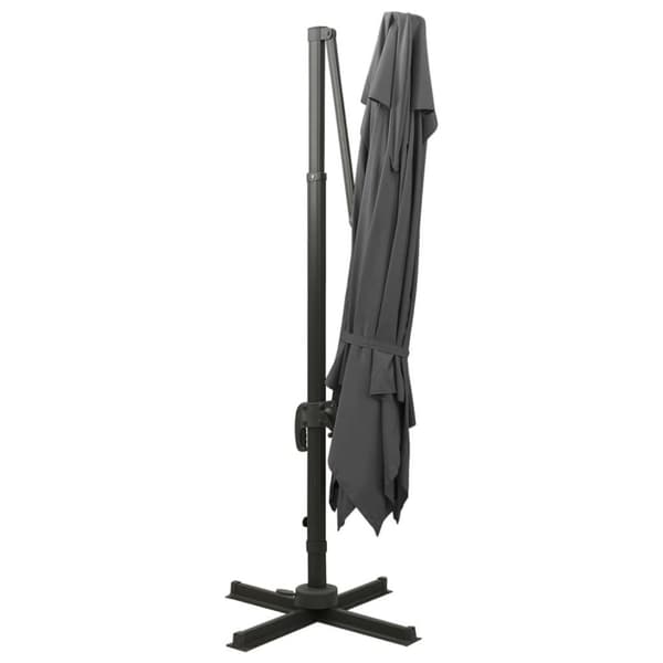 vidaXL Hengende hageparasoll med dobbel topp 250x250 cm antrasitt