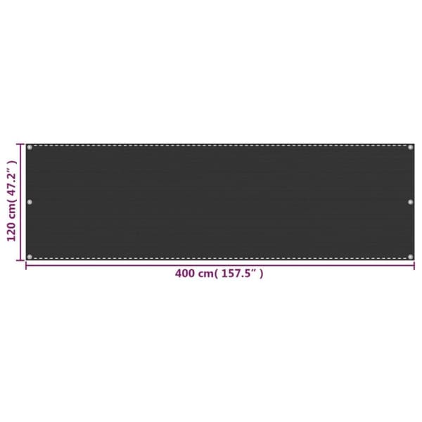 vidaXL Balkongskjerm antrasitt 120x400 cm HDPE