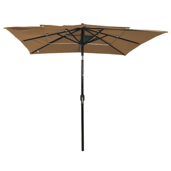 vidaXL parasol 2,5x2,5 m aluminiumsstang 3 niveauer gråbrun