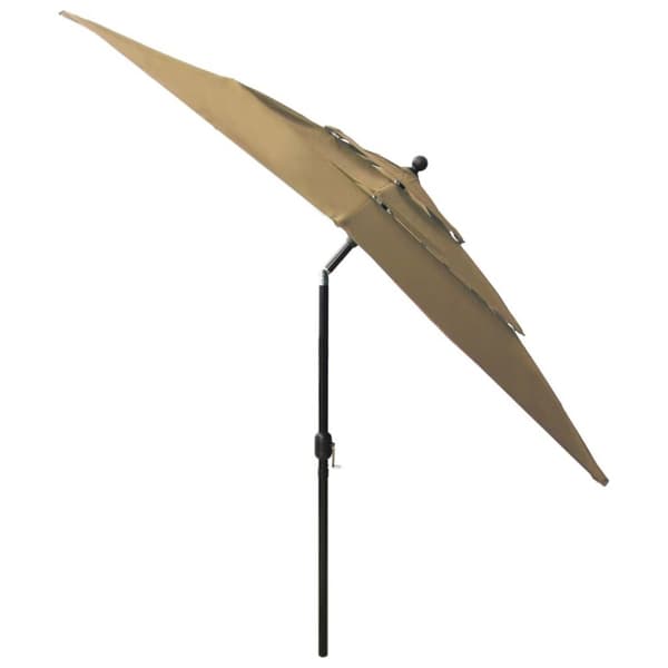 vidaXL parasol 2,5x2,5 m aluminiumsstang 3 niveauer gråbrun