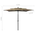 Miniatyrbillede 8 af 8: vidaXL parasol 2,5x2,5 m aluminiumsstang 3 niveauer gråbrun