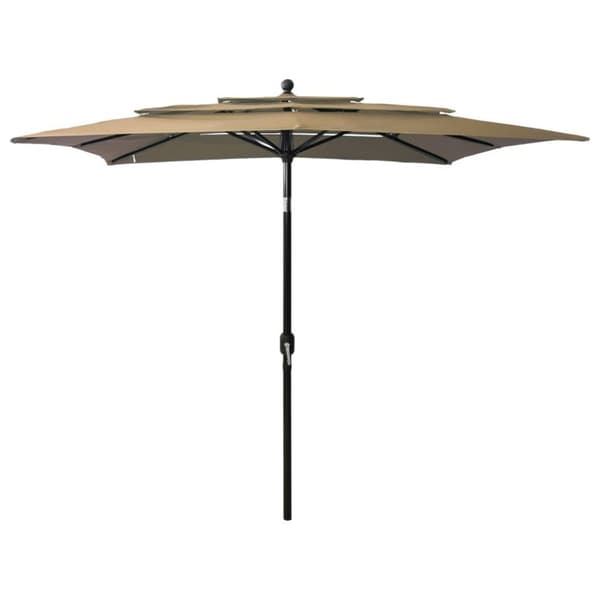 vidaXL parasol 2,5x2,5 m aluminiumsstang 3 niveauer gråbrun