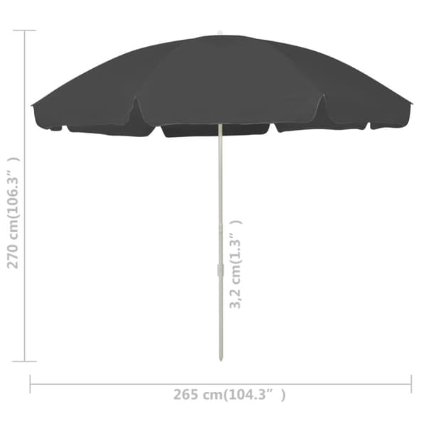 vidaXL Rantavarjo antrasiitti 300 cm