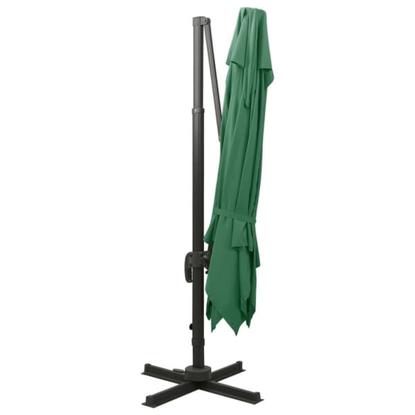 vidaXL Aurinkovarjo cantilever tuplakatolla 300x300 cm vihreä