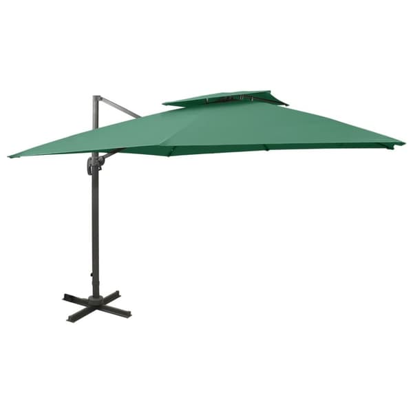 vidaXL Aurinkovarjo cantilever tuplakatolla 300x300 cm vihreä