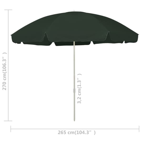 vidaXL Rantavarjo vihreä 300 cm