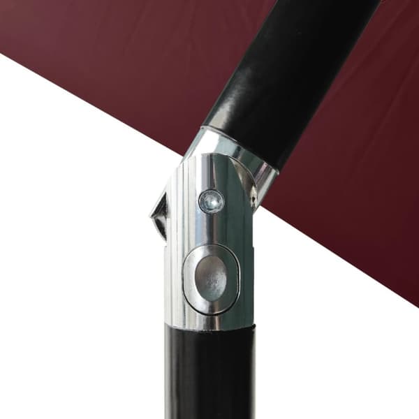 vidaXL parasol med stålstang og LED-lys 2x3 m bordeaux