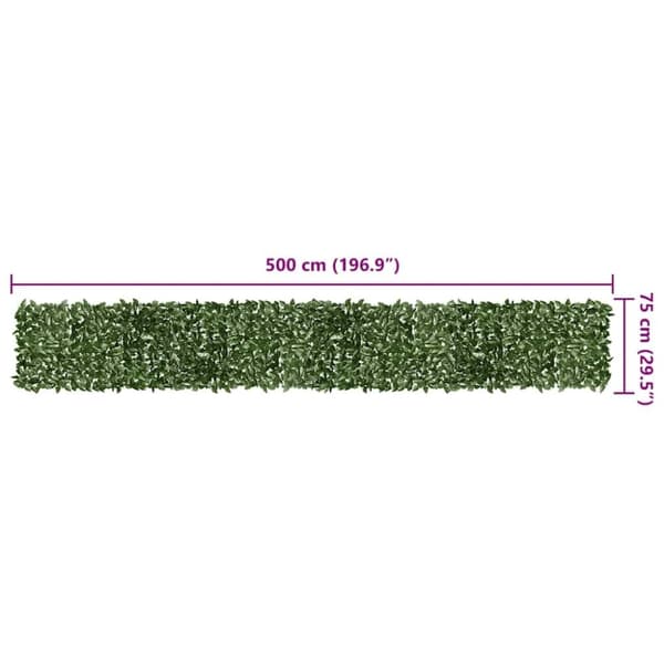 vidaXL altanafskærmning 500x75 cm mørkegrønne blade