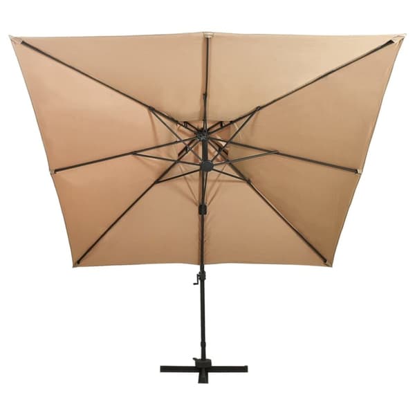 vidaXL Hengende hageparasoll med dobbel topp 300x300 cm sand