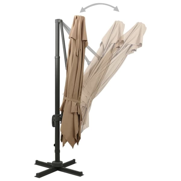 vidaXL Hengende hageparasoll med dobbel topp 300x300 cm sand