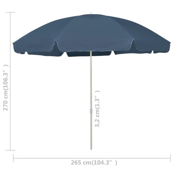 vidaXL Strandparasoll blå 300 cm
