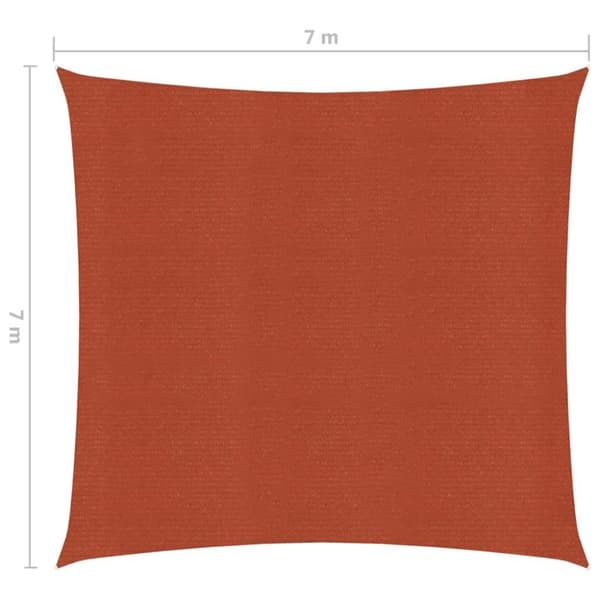 vidaXL Solseil 160 g/m² terrakotta 7x7 m HDPE