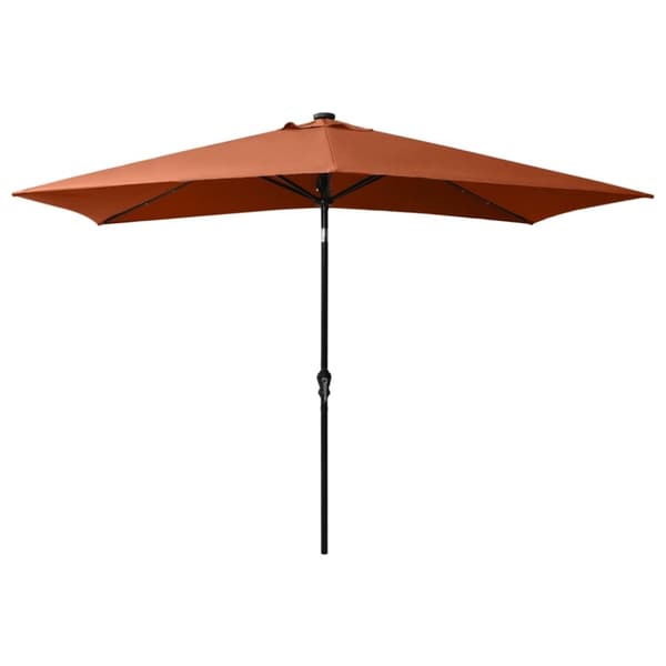 vidaXL parasol med LED-lys og stålstang 2x3 m terrakotta